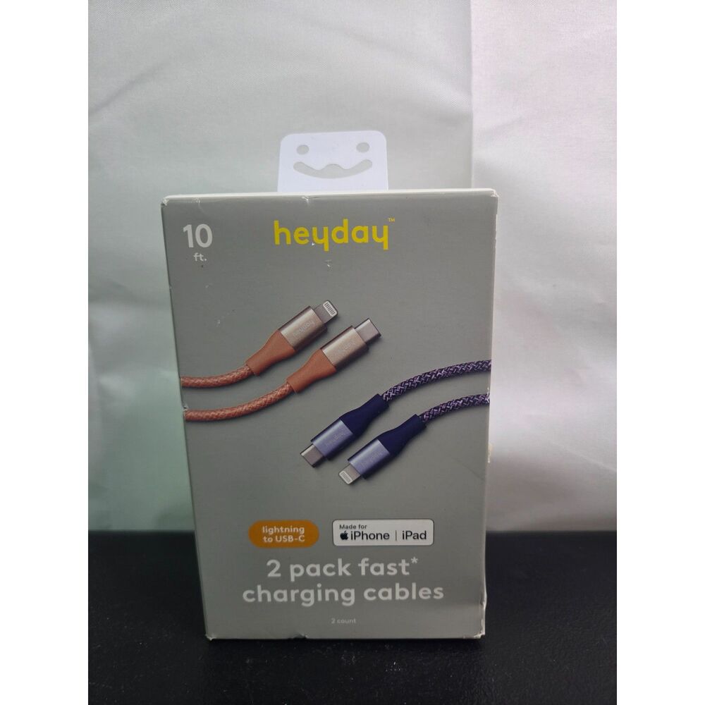 10 USB-C to Lightning Braided Cable - 2pk - heyday™ Peach Future Dusk